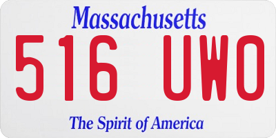 MA license plate 516UW0