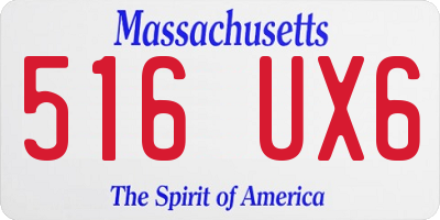 MA license plate 516UX6