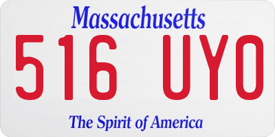 MA license plate 516UY0
