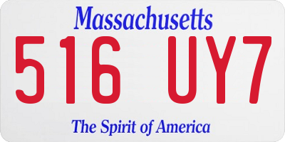 MA license plate 516UY7
