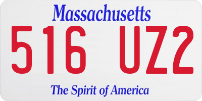 MA license plate 516UZ2