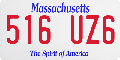MA license plate 516UZ6