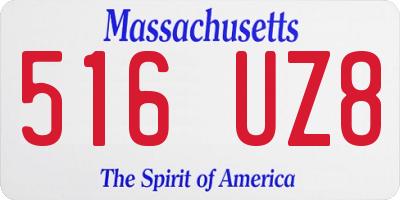 MA license plate 516UZ8