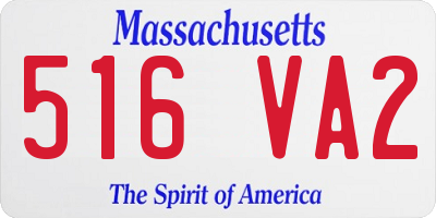 MA license plate 516VA2