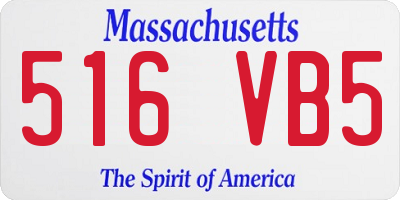 MA license plate 516VB5