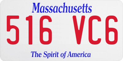 MA license plate 516VC6