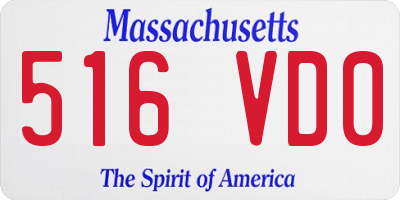 MA license plate 516VD0