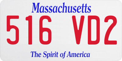 MA license plate 516VD2