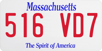 MA license plate 516VD7
