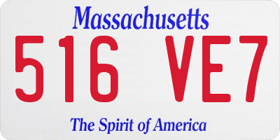 MA license plate 516VE7