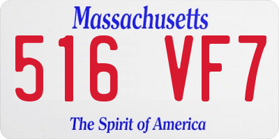 MA license plate 516VF7