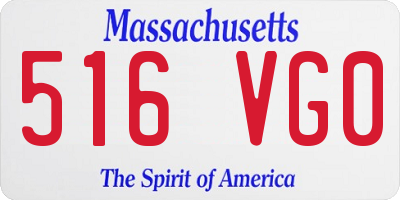MA license plate 516VG0
