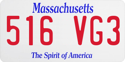 MA license plate 516VG3
