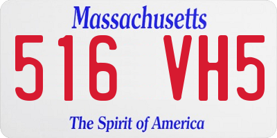 MA license plate 516VH5