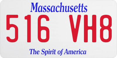 MA license plate 516VH8