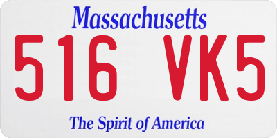 MA license plate 516VK5
