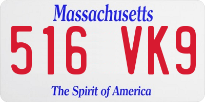 MA license plate 516VK9