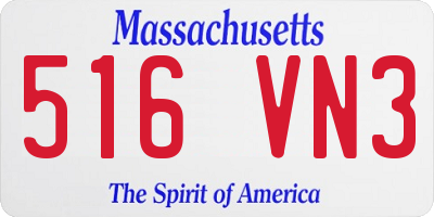MA license plate 516VN3