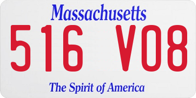 MA license plate 516VO8