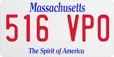 MA license plate 516VP0