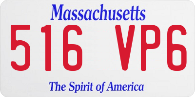 MA license plate 516VP6