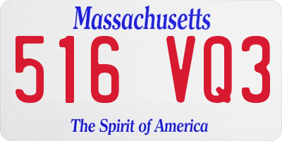 MA license plate 516VQ3
