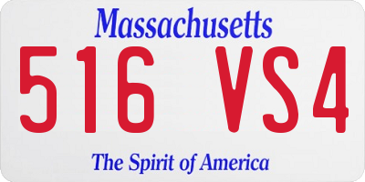 MA license plate 516VS4