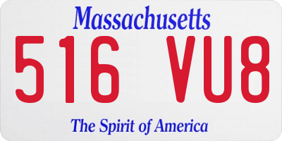 MA license plate 516VU8