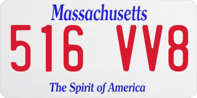 MA license plate 516VV8