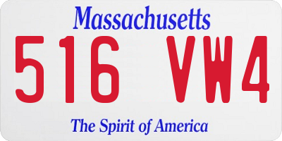MA license plate 516VW4