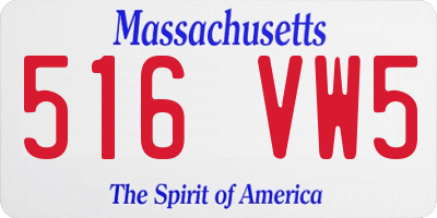 MA license plate 516VW5