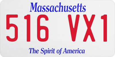 MA license plate 516VX1