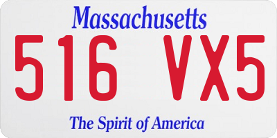 MA license plate 516VX5