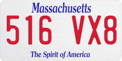 MA license plate 516VX8