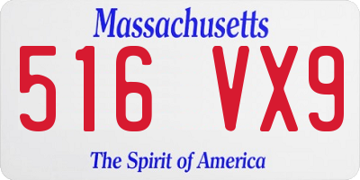 MA license plate 516VX9