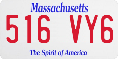 MA license plate 516VY6
