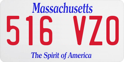 MA license plate 516VZ0