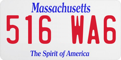 MA license plate 516WA6