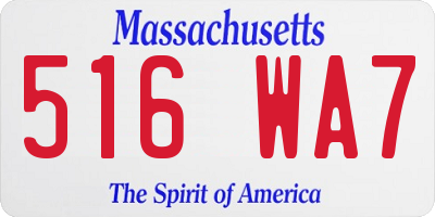 MA license plate 516WA7