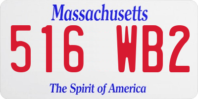 MA license plate 516WB2
