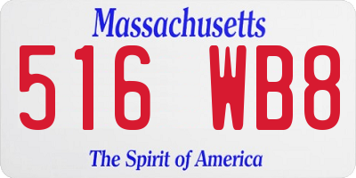 MA license plate 516WB8