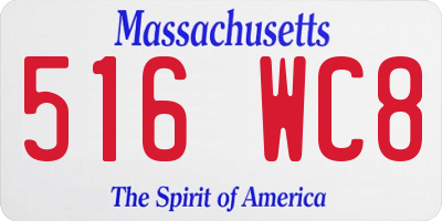 MA license plate 516WC8