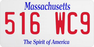 MA license plate 516WC9