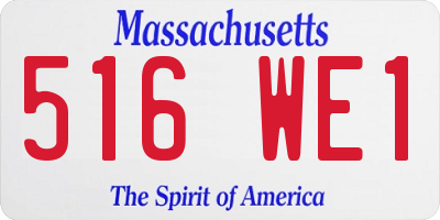 MA license plate 516WE1