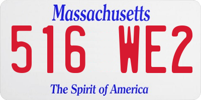 MA license plate 516WE2