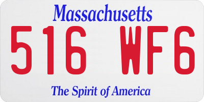 MA license plate 516WF6