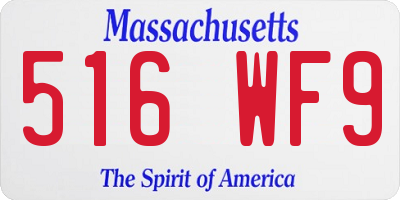 MA license plate 516WF9