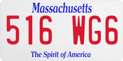 MA license plate 516WG6
