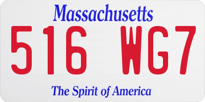 MA license plate 516WG7