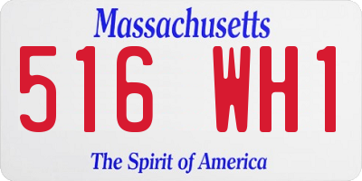 MA license plate 516WH1